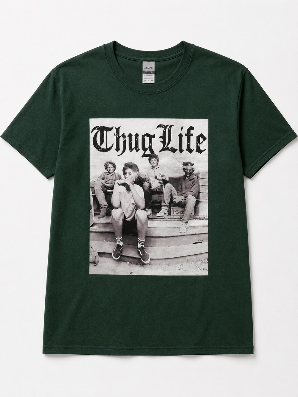 Golden Girls “Thug Life” Graphic Tee in‎ Green Size Med. Characters Fun summer T